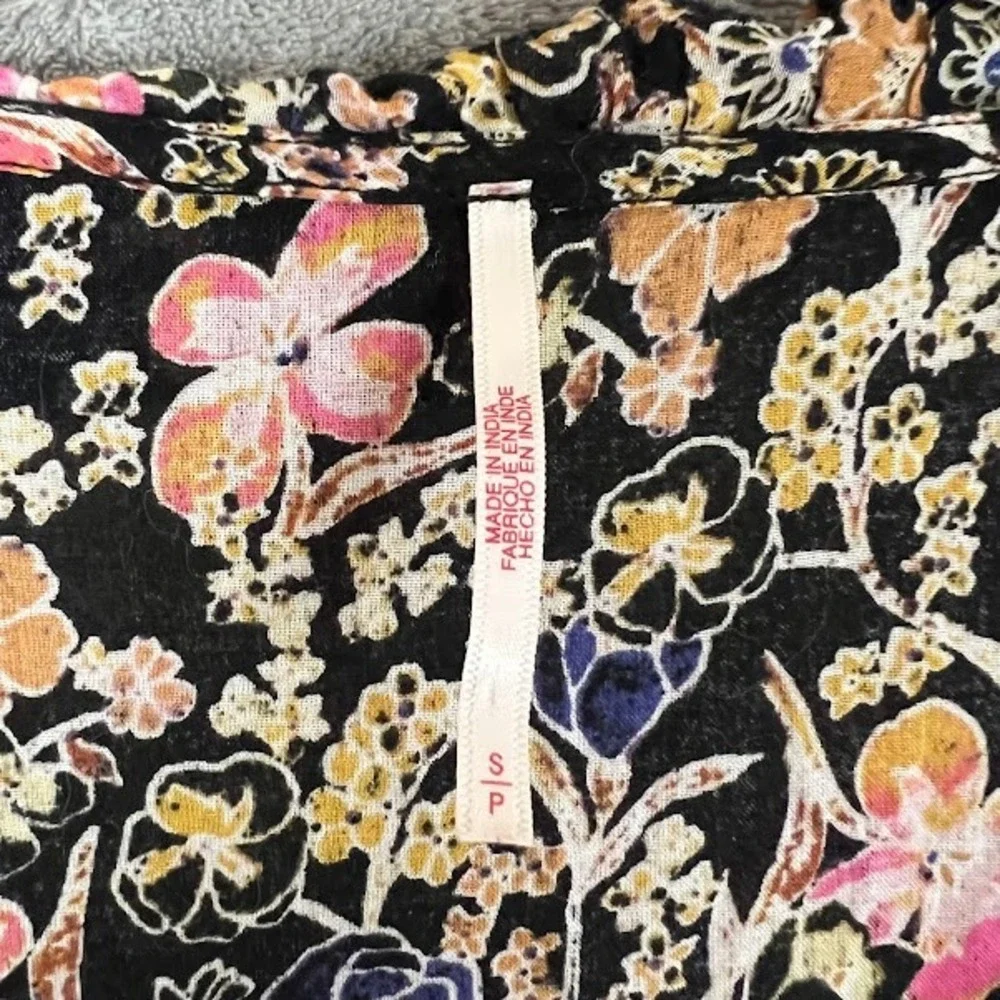 Free People Milania Midi Dress Womens S Floral Flowy Boho Oversized Peasant